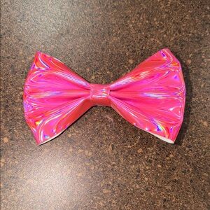 Kids Holographic Pink Hair Bow Clip